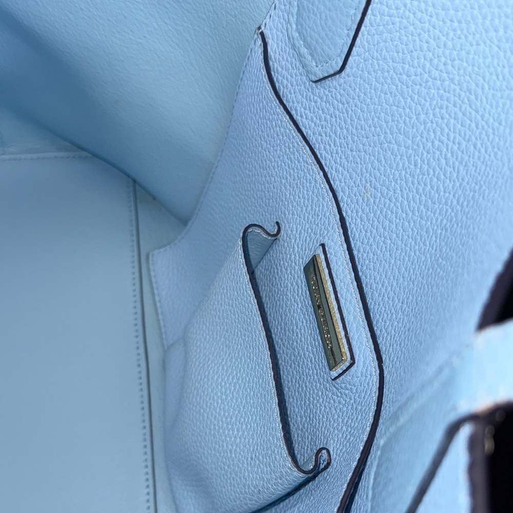 Tory Burch Light Blue and Navy Tote - Picture 14 of 16